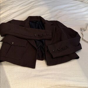 House of Harlow 1960 Brown Checkered Blazer